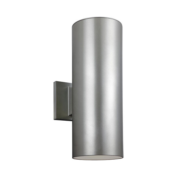 Outdoor Cylinders Painted Brushed Nickel 14-Inch LED Outdoor Wall Sconce, image 1