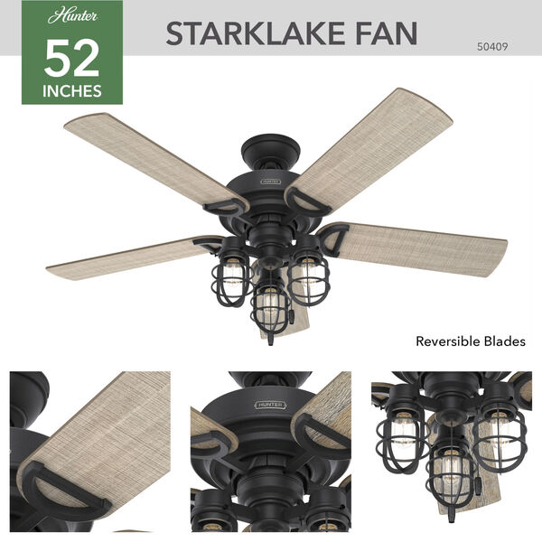 Starklake Natural Iron 52-Inch Outdoor LED Ceiling Fan, image 4