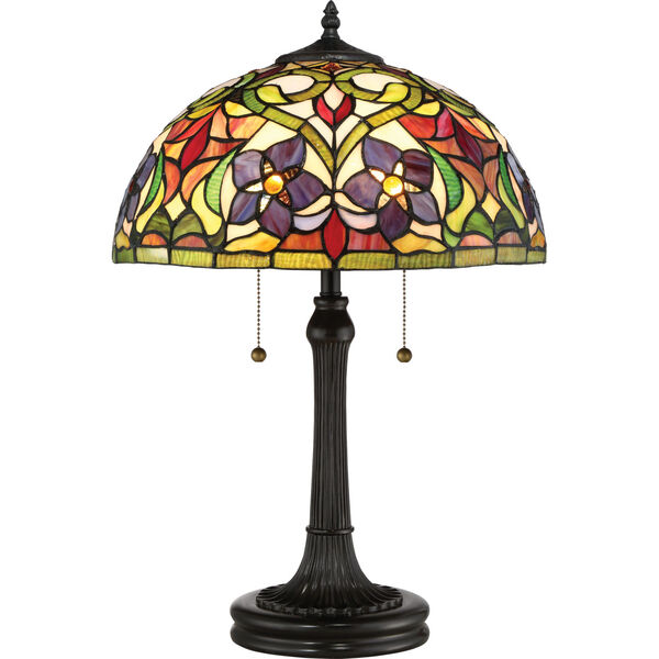 Violets Vintage Bronze Two-Light Table Lamp, image 1