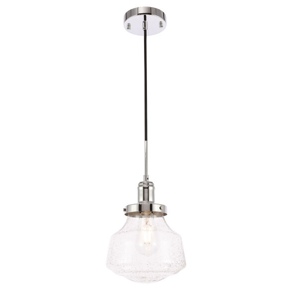 Lyle Chrome Eight-Inch One-Light Mini Pendant with Clear Seeded Glass, image 6