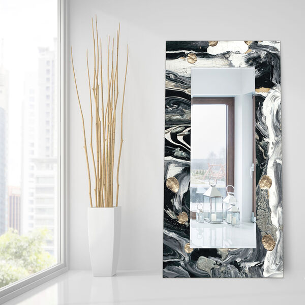 Ebony and Ivory Black 72 x 36-Inch Rectangular Beveled Floor Mirror, image 5