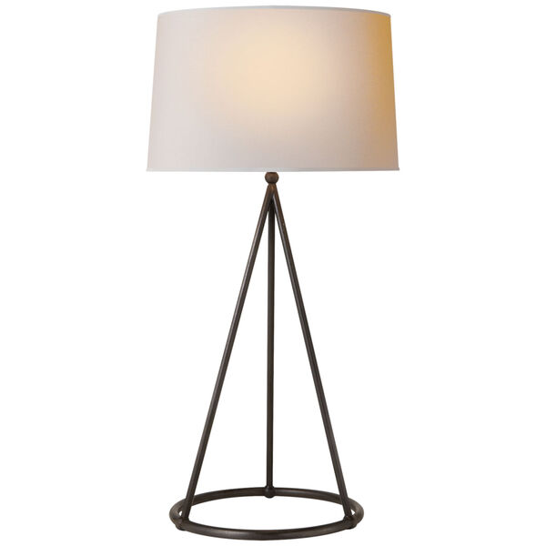 Nina Tapered Table Lamp in Aged Iron with Natural Paper Shade by Thomas O'Brien, image 1