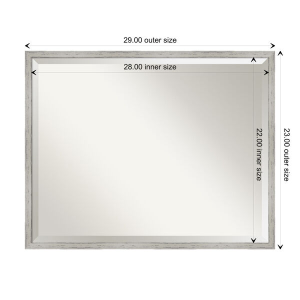 Shiplap White 29W X 23H-Inch Bathroom Vanity Wall Mirror, image 6