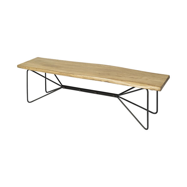 Papillion III Blonde Solid Wood Dining Bench, image 1