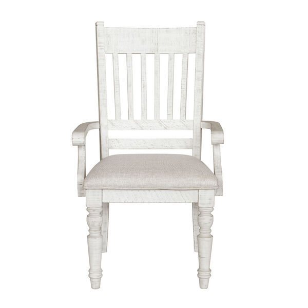Valley Ridge Distressed White Dining Arm Chair, image 1