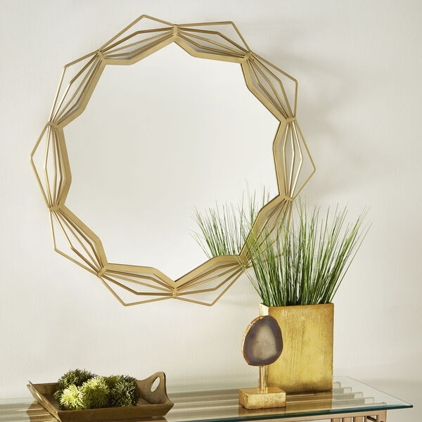 Christina Gold Star Geometric Frame Wall Mirror, image 1