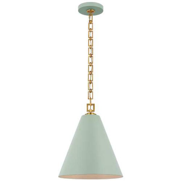 Theo Pale Blue and Gold 14-Inch One-Light Pendant by Julie Neill, image 1