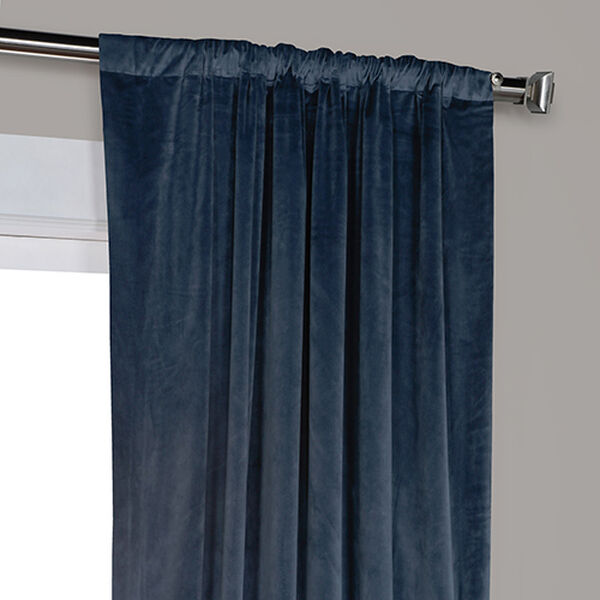 Blue 96 x 50 In. Plush Velvet Curtain Single Panel, image 3