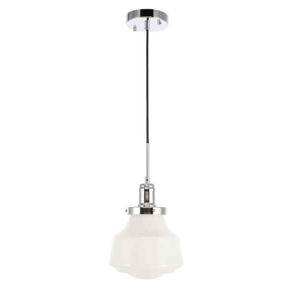 Lyle Chrome Eight-Inch One-Light Mini Pendant with Frosted White Glass, image 5