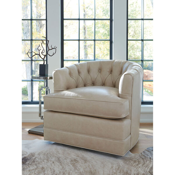 Upholstery Beige Cliffhaven Leather Swivel Chair, image 3