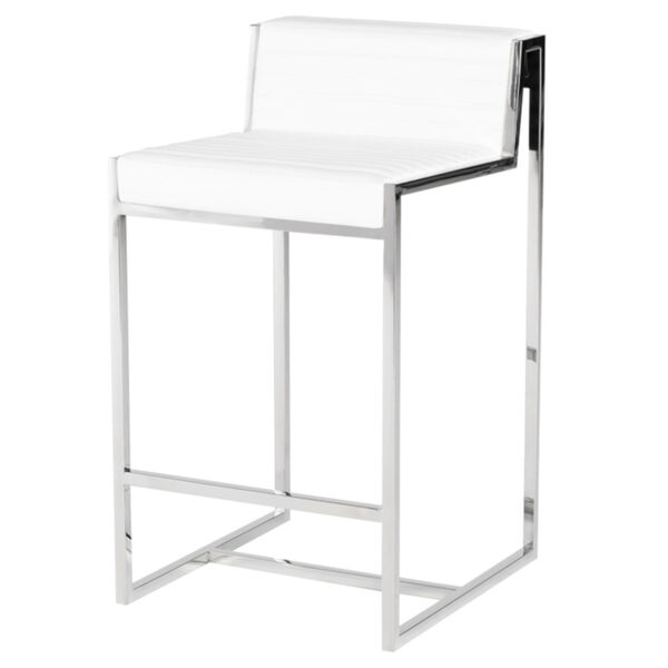 Zola White and Silver Counter Stool, image 1