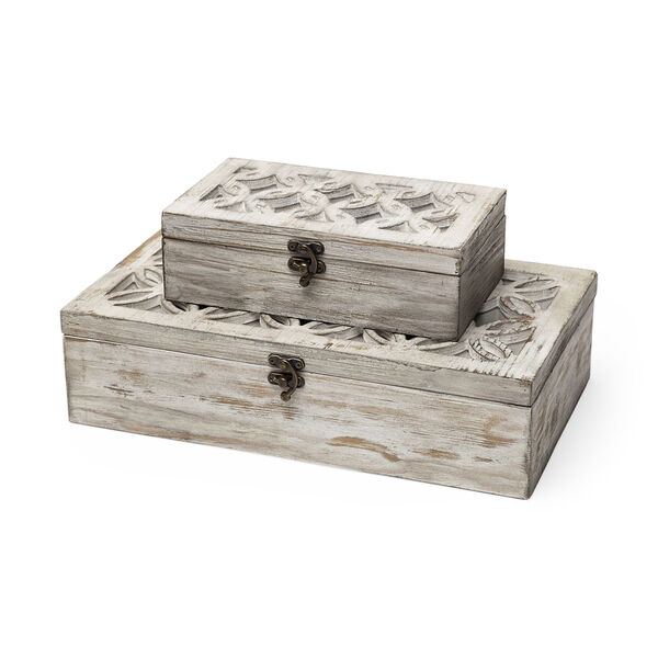 Floribundus Brown Decorative Box, Set of Two, image 1
