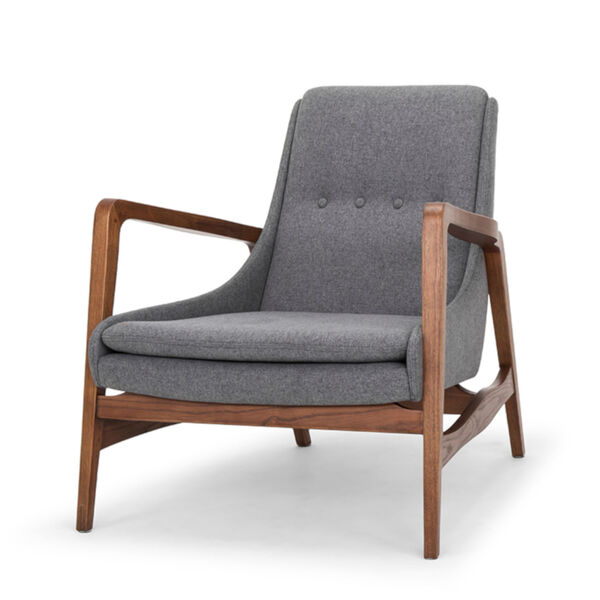 Enzo Shale Gray and Walnut Occasional Chair, image 1