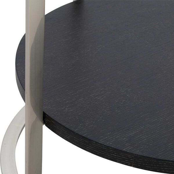 Lafayette Dark Cerused Mink and Stainless Steel Side Table, image 5