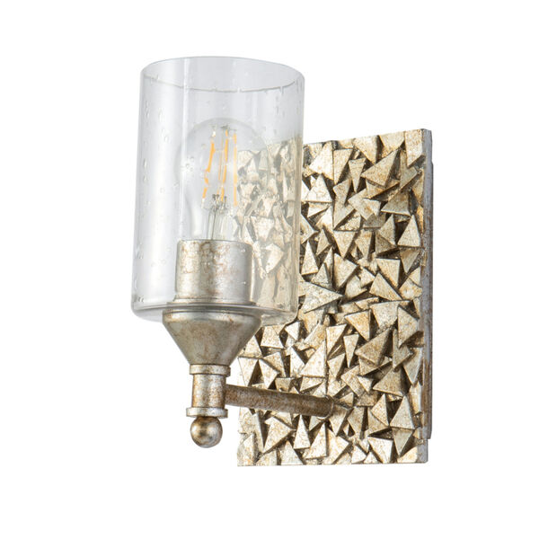 Mosaic Silver Leaf with Antique One-Light Wall Sconce, image 1