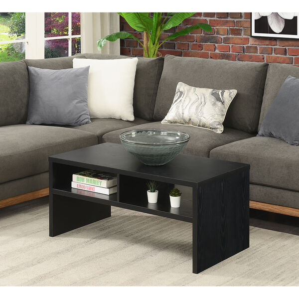 Northfield Admiral Black Deluxe Coffee Table with Shelves, image 2