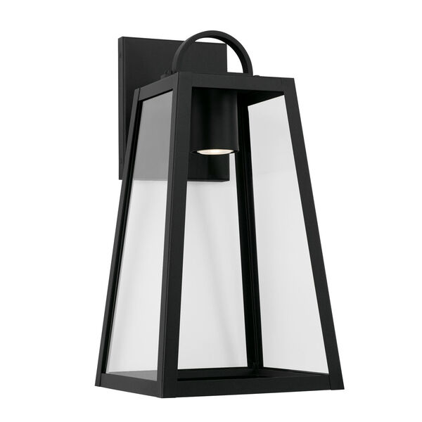 Leighton Black 10-Inch One-Light Minimal Light Pollution Outdoor Wall Lantern with Clear Glass, image 1