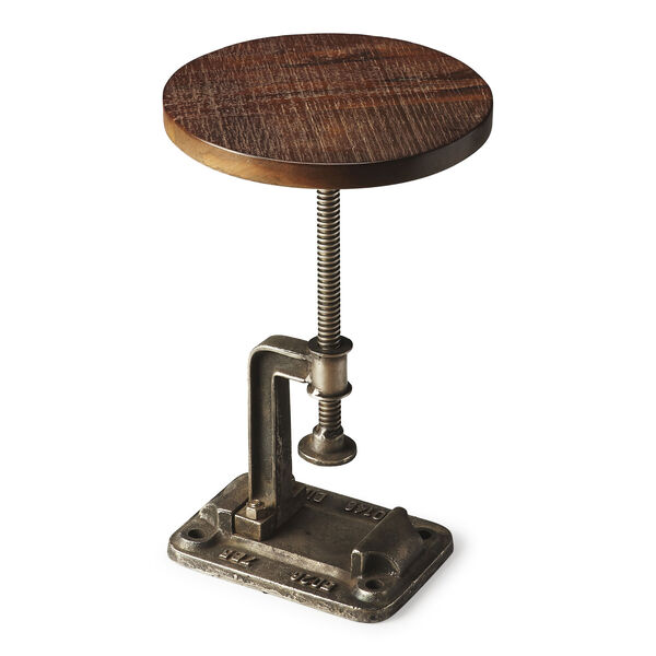 Metalworks Adjustable Pedestal Ellis Accent Table, image 2