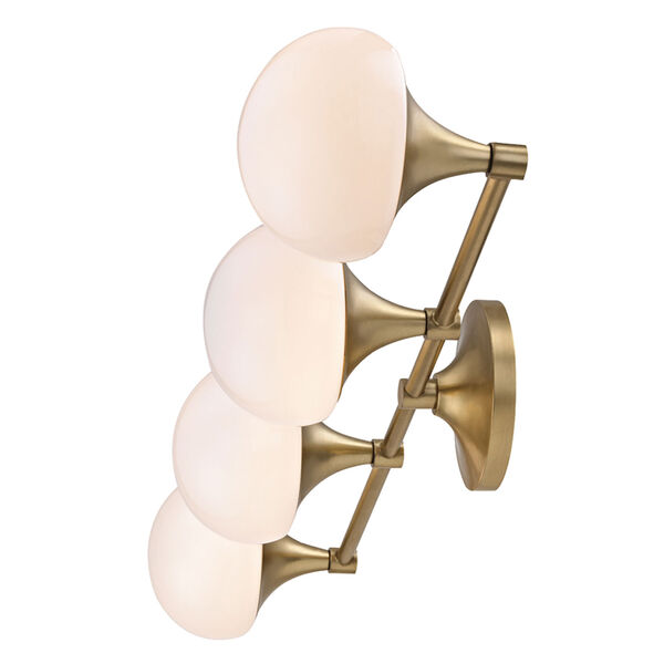 Fleming Aged Brass LED Four-Light Vanity, image 3