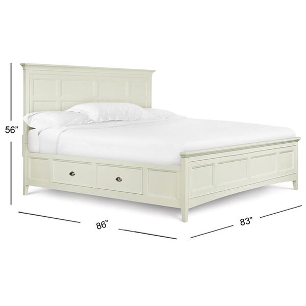Kentwood White King Panel Bed with Storage, image 7