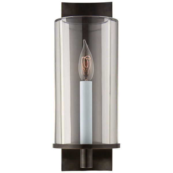 Deauville Single Sconce in Bronze with Clear Glass by AERIN, image 1