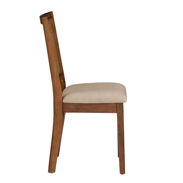 Caroline Beige and Brown Rattan Back Dining Chair, Set of Two, image 3