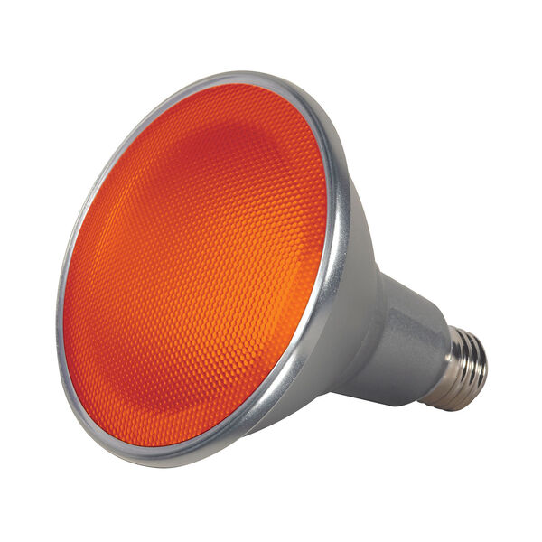 SATCO Amber LED PAR38 Medium 15 Watt PAR LED Bulb with K Lumens CRI and 40 Degrees Beam, image 1