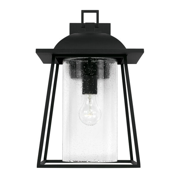 Durham Black 11-Inch One-Light Outdoor Wall Lantern with Clear Seeded Glass, image 2