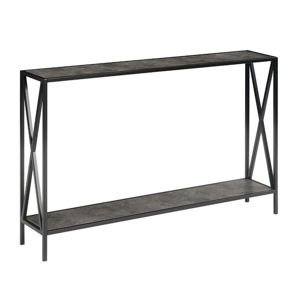 Tucson Cement and Black Console Table with Shelf, image 1