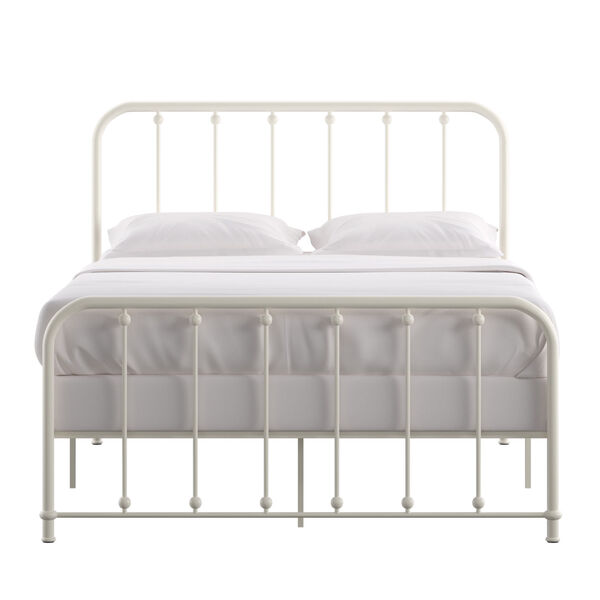Elijah White Full Metal Spindle Bed with Neaded Headboard, image 2