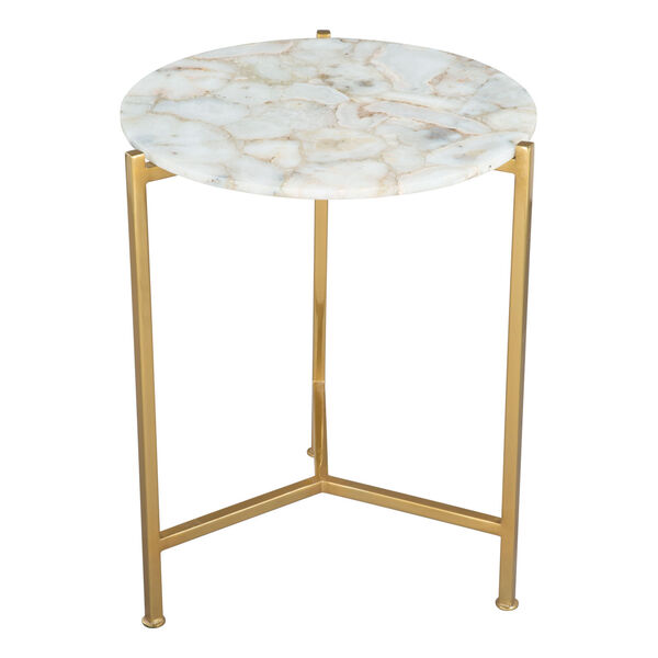 Haru White and Gold Side Table, image 1