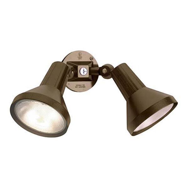 Dark Bronze Two-Light Outdoor PAR38 Flood Light with Adjustable Swivel, image 1