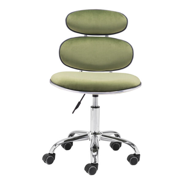 Iris Olive Green and Silver Office Chair, image 4