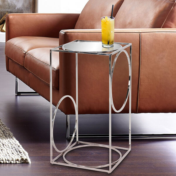 Polished Stainless Steel Circa Pedestal Table, image 2