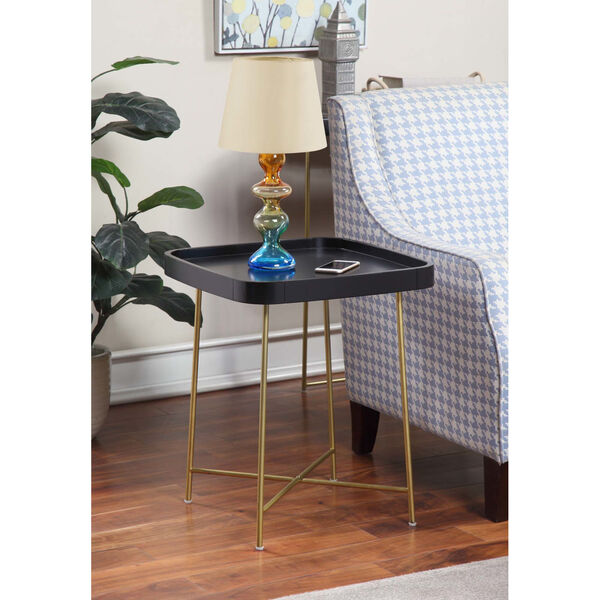 Lunar Black and Gold End Table, image 3