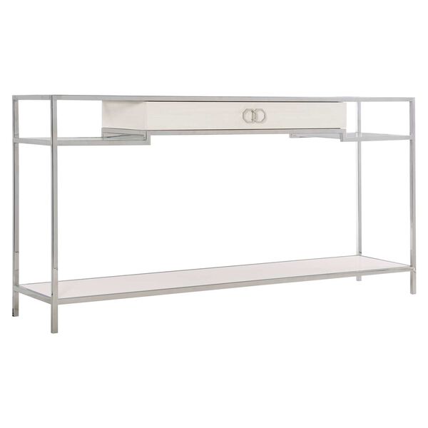 Silhouette Eggshell and Stainless Steel Console Table, image 2