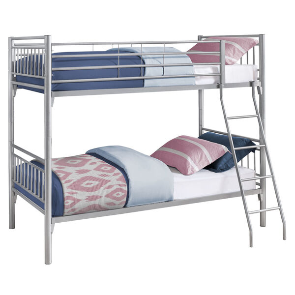 Silver Rectangular Twin Bunk Bed, image 1