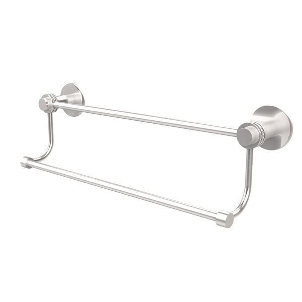 Mercury Collection 36 Inch Double Towel Bar with Dotted Accents, Satin Chrome, image 1