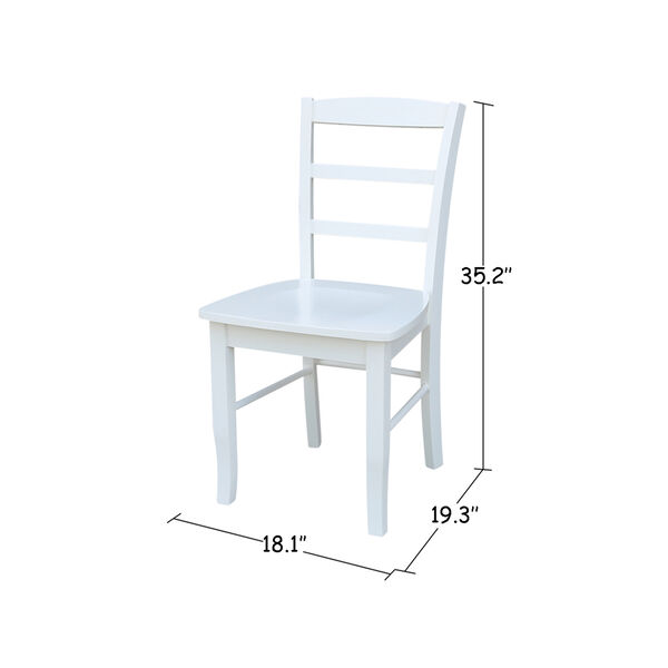 Madrid Ladderback Dining Chair in White - Set of Two, image 5