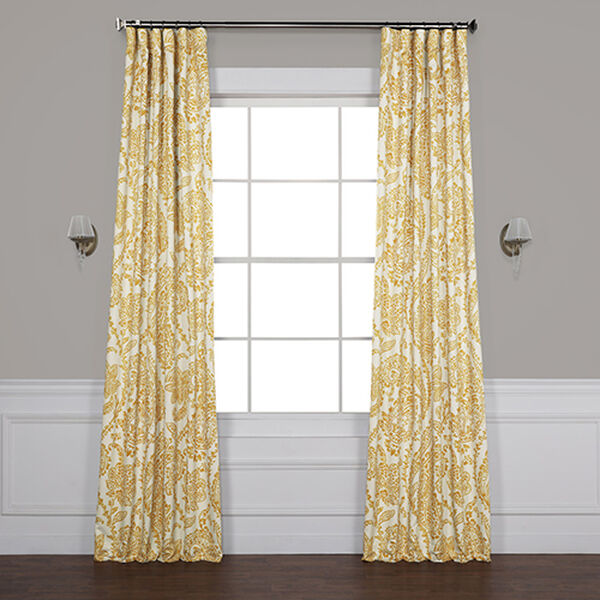 Tea Time Yellow Gold 96 x 50-Inch Blackout Curtain Single Panel, image 1