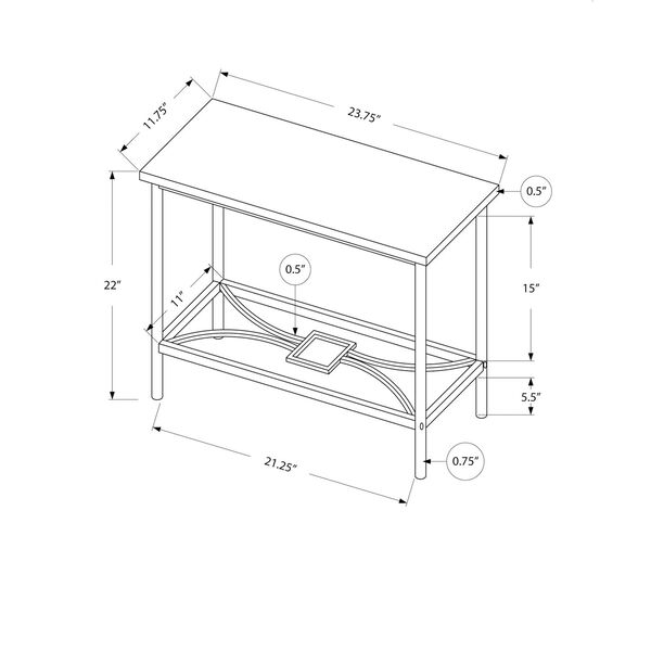 Black Two-Tier Rectangle Accent Table, image 4