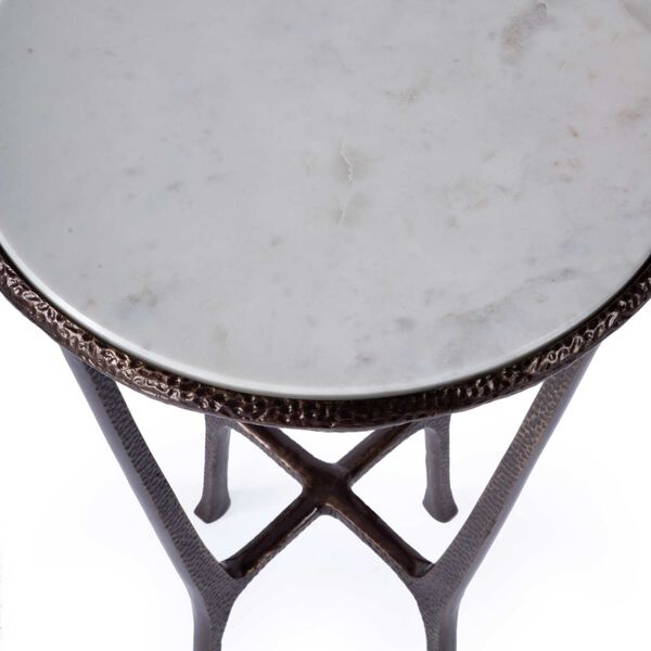 Lania Bronze Outdoor Marble Side Table, image 5