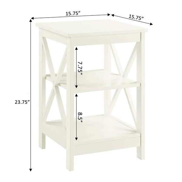 Oxford Ivory End Table with Shelves, image 5