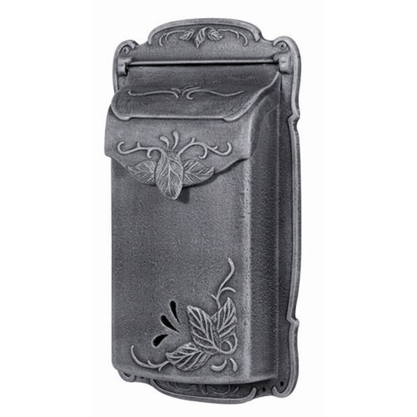 Floral Vertical Swedish Silver Mailbox, image 1