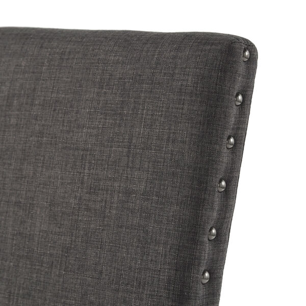 Century Dark Grey Linen Nailhead Side Chair, Set of 2, image 4