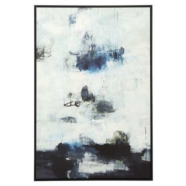 Black and Blue Framed Abstract Art, image 1