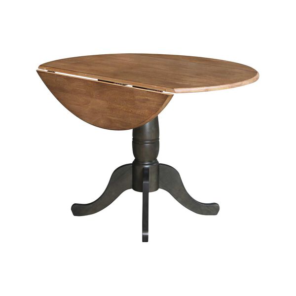 Hickory Washed Coal Round Dual Drop Leaf Dining Table, image 5