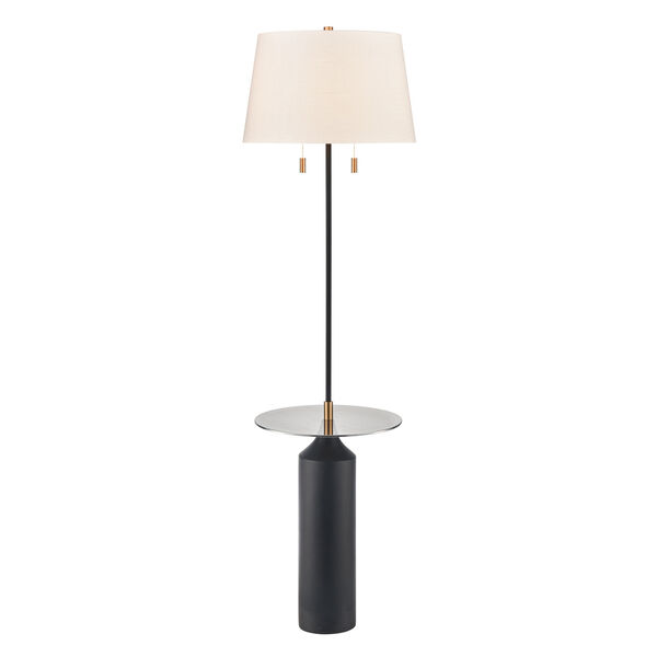 SheveIt Matte Black and Smoke Two-Light Floor Lamp, image 1