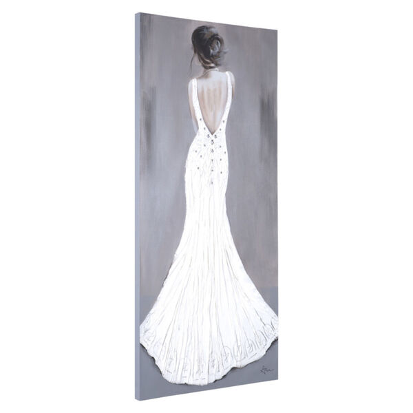 Woman in White: 59.1 x 27.6-Inch Acrylic Painting, image 2