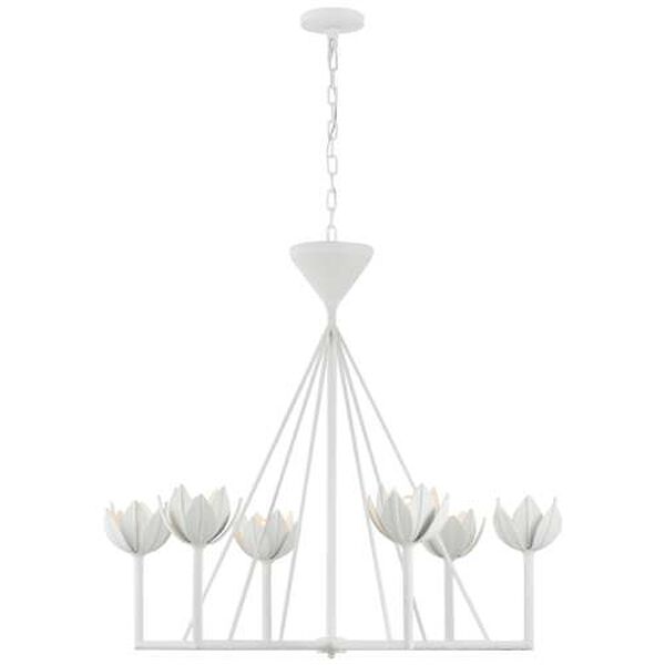 Alberto Plaster White Six-Light Large Low Ceiling Chandelier by Julie Neill, image 1